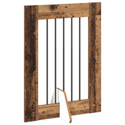 Cancello per cani con supporti 2 pcs Legno antico 60 x 80 cm | homemem39
