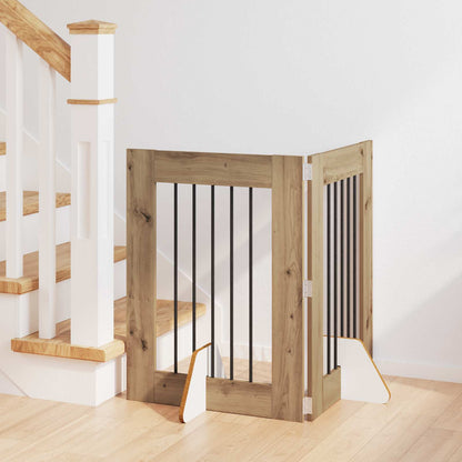Cancello per cani con supporti 2 pcs Rovere Artigianale | homemem39