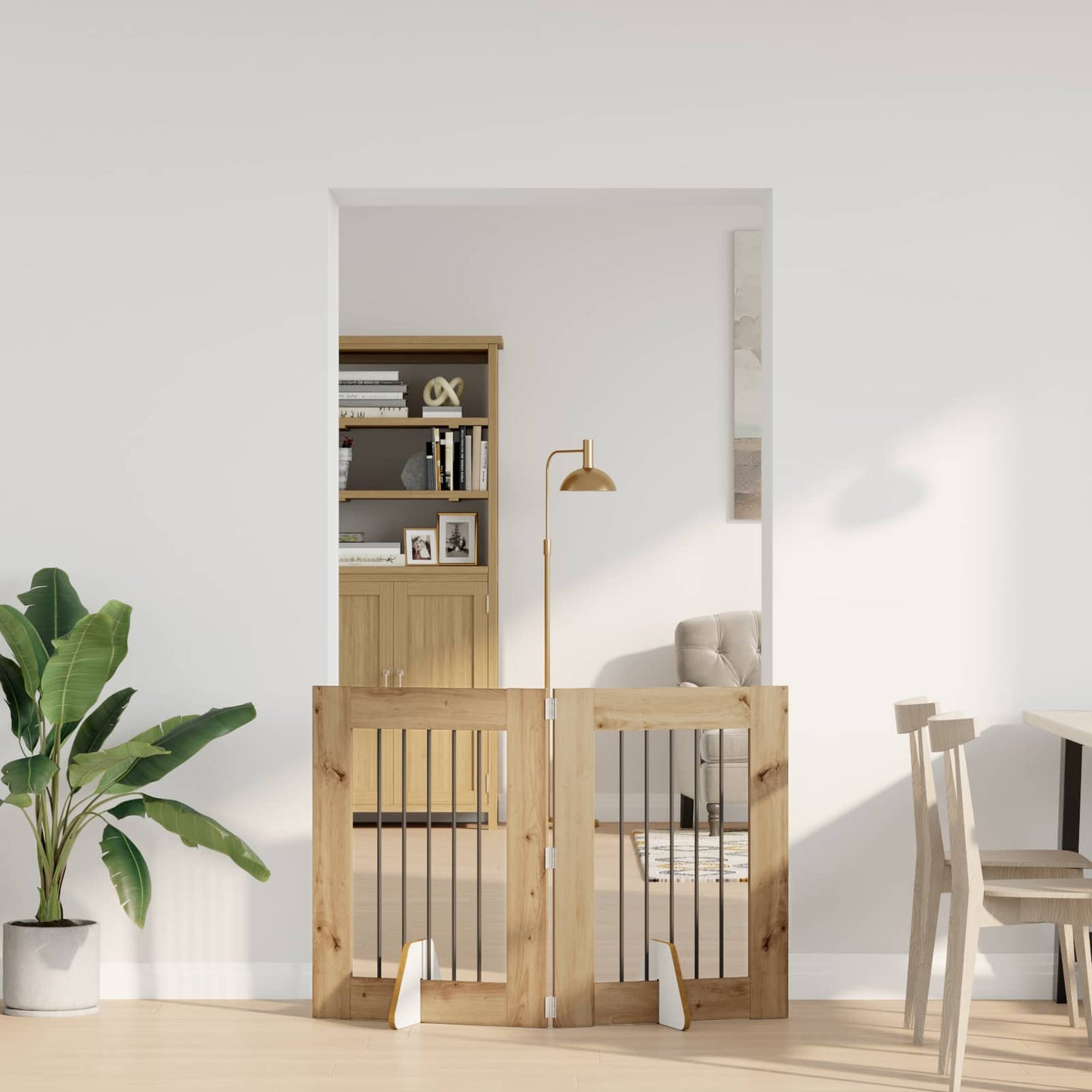 Cancello per cani con supporti 2 pcs Rovere Artigianale | homemem39