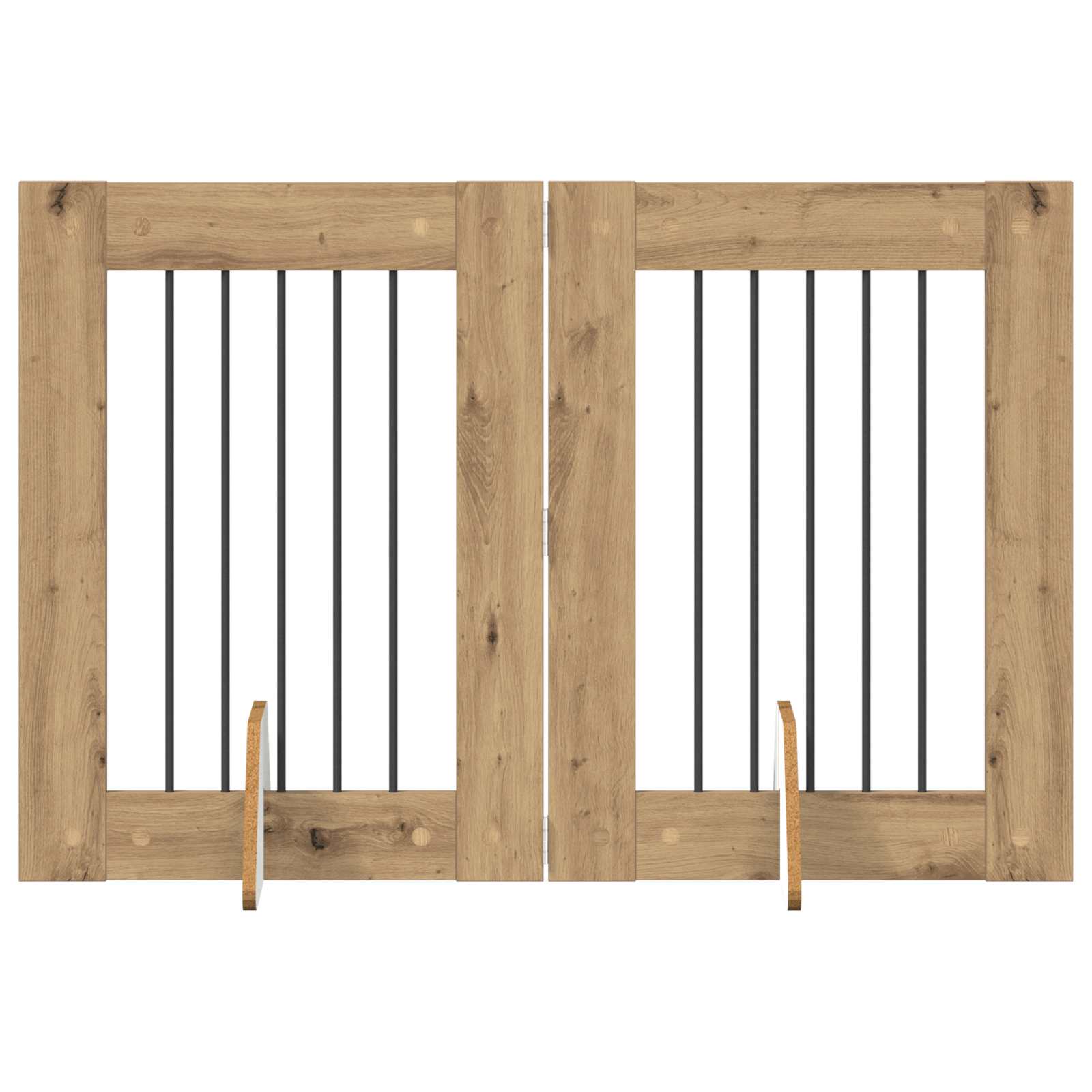 Cancello per cani con supporti 2 pcs Rovere Artigianale | homemem39