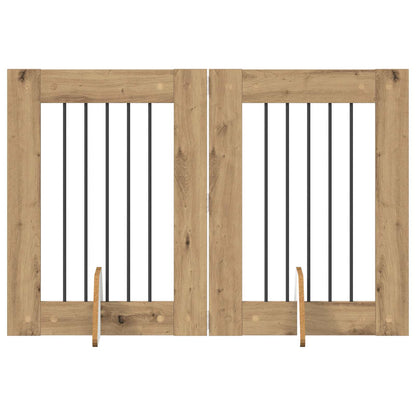Cancello per cani con supporti 2 pcs Rovere Artigianale | homemem39