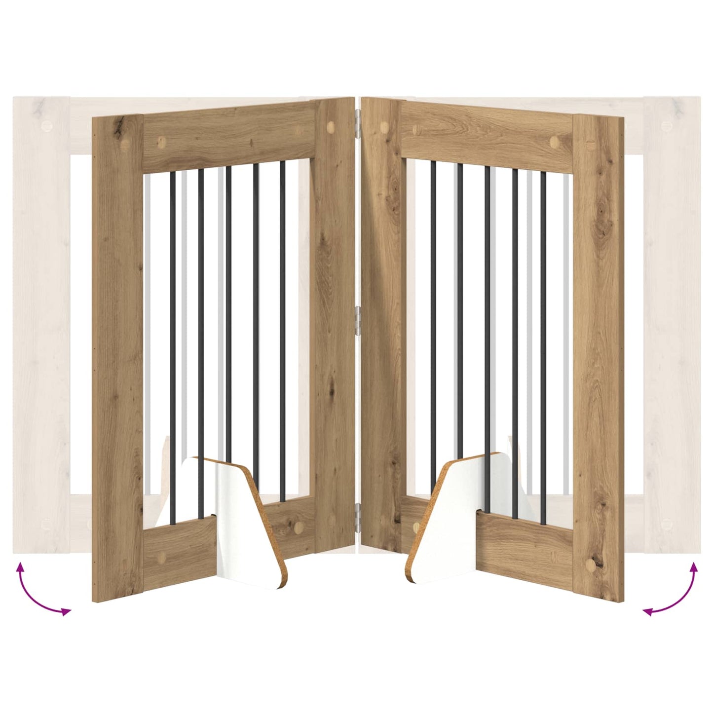 Cancello per cani con supporti 2 pcs Rovere Artigianale | homemem39