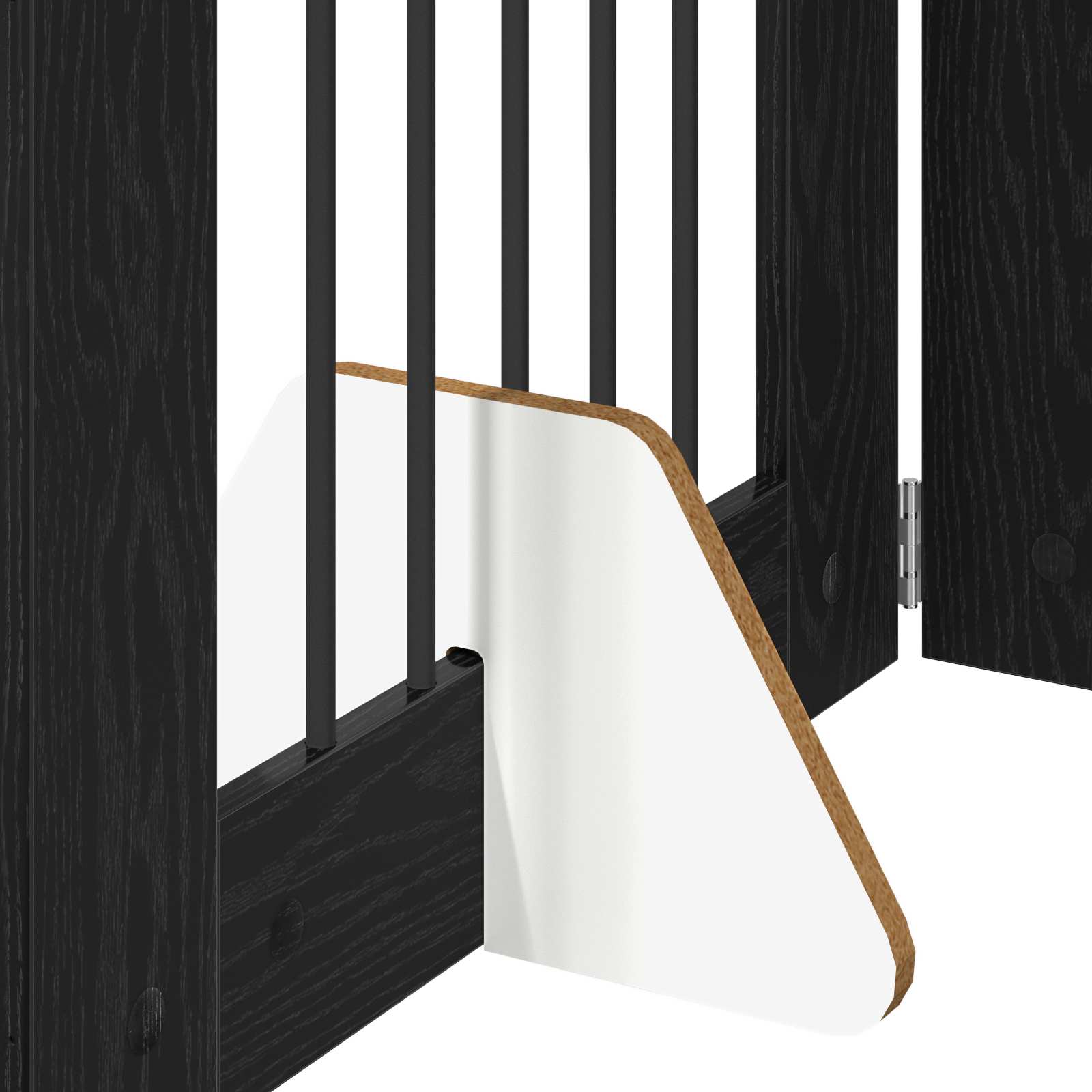 Cancello per cani con supporti 4 pcs Rovere Nero 60 x 80 cm | homemem39