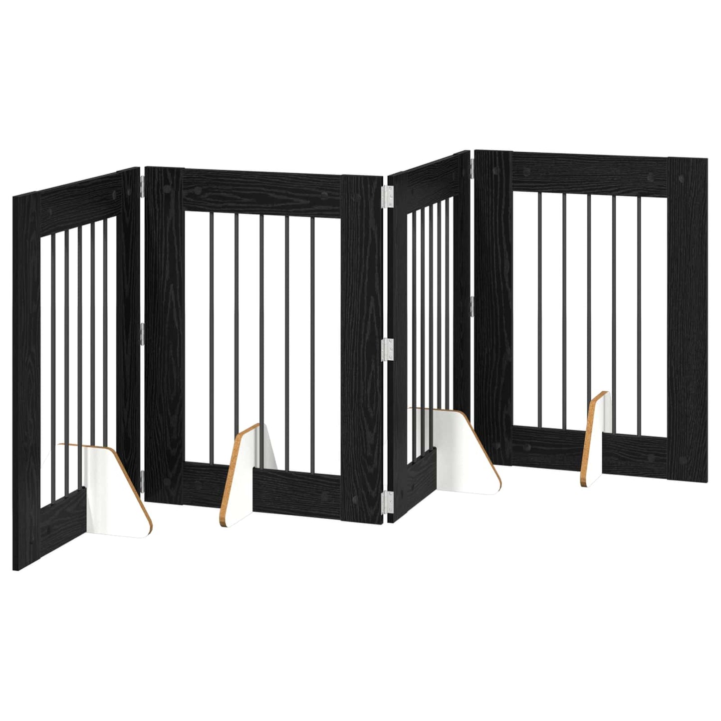 Cancello per cani con supporti 4 pcs Rovere Nero 60 x 80 cm | homemem39