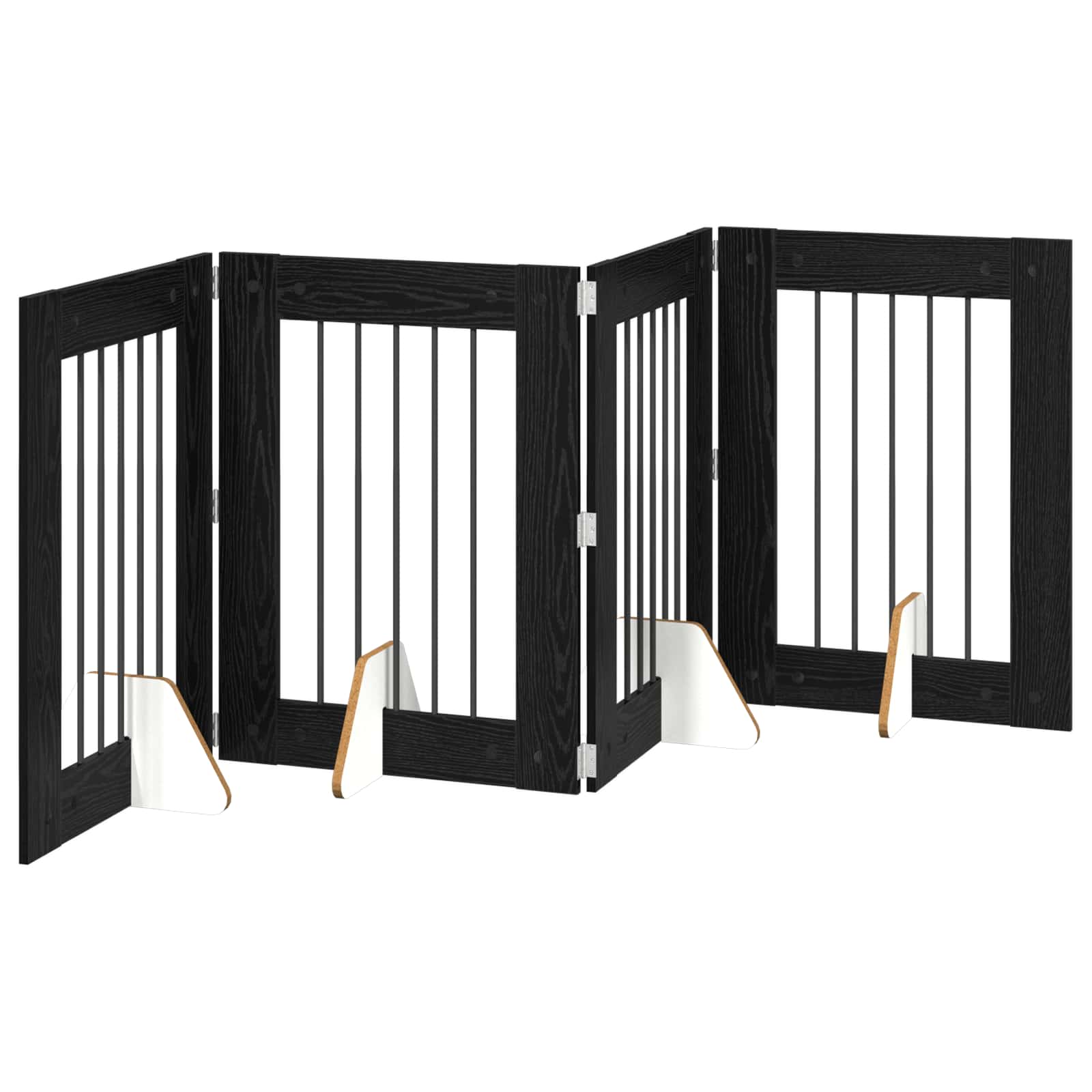 Cancello per cani con supporti 4 pcs Rovere Nero 60 x 80 cm | homemem39