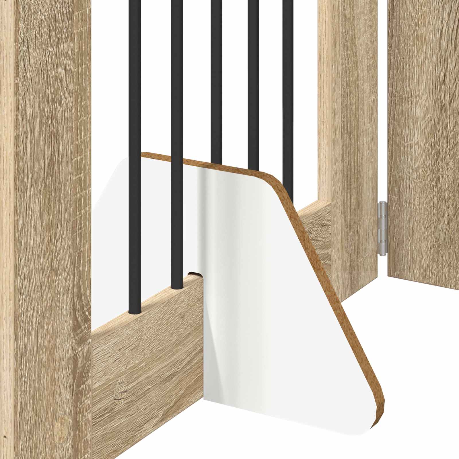 Cancello per cani con supporti 4 pcs Rovere Sonoma 60 x 80 cm | homemem39