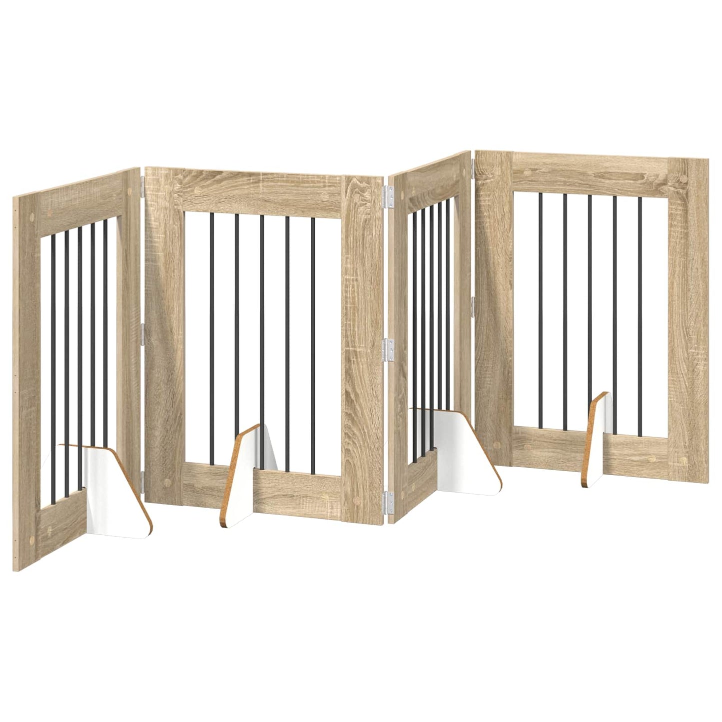 Cancello per cani con supporti 4 pcs Rovere Sonoma 60 x 80 cm | homemem39
