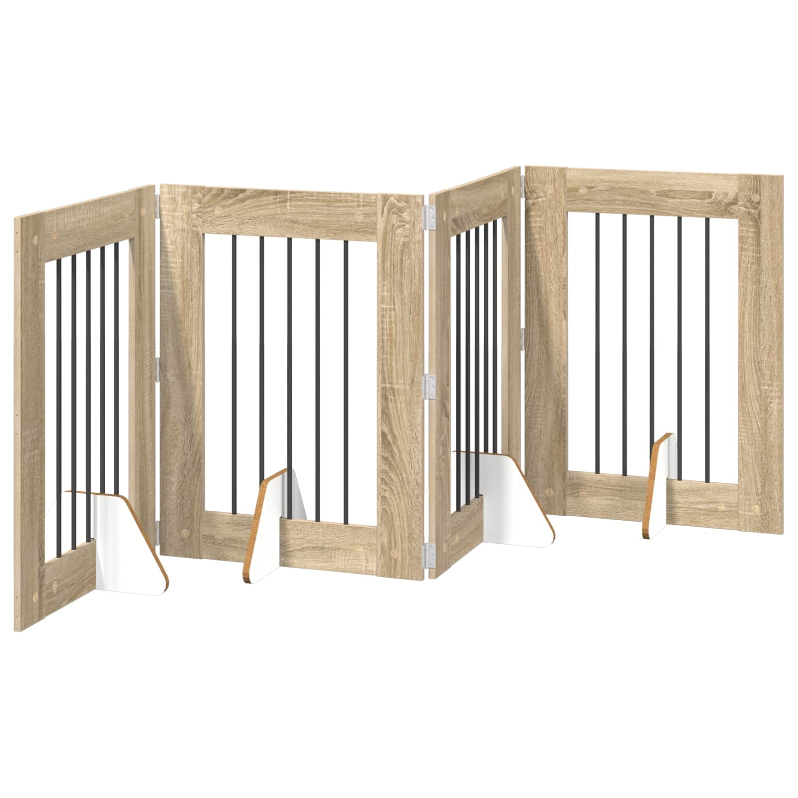 Cancello per cani con supporti 4 pcs Rovere Sonoma 60 x 80 cm | homemem39