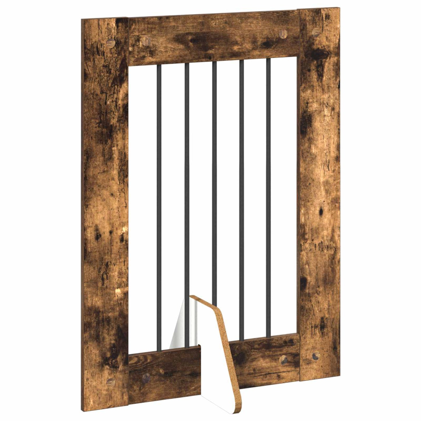 Cancello per cani con supporti 4 pcs Rovere Fumo 60 x 80 cm | homemem39