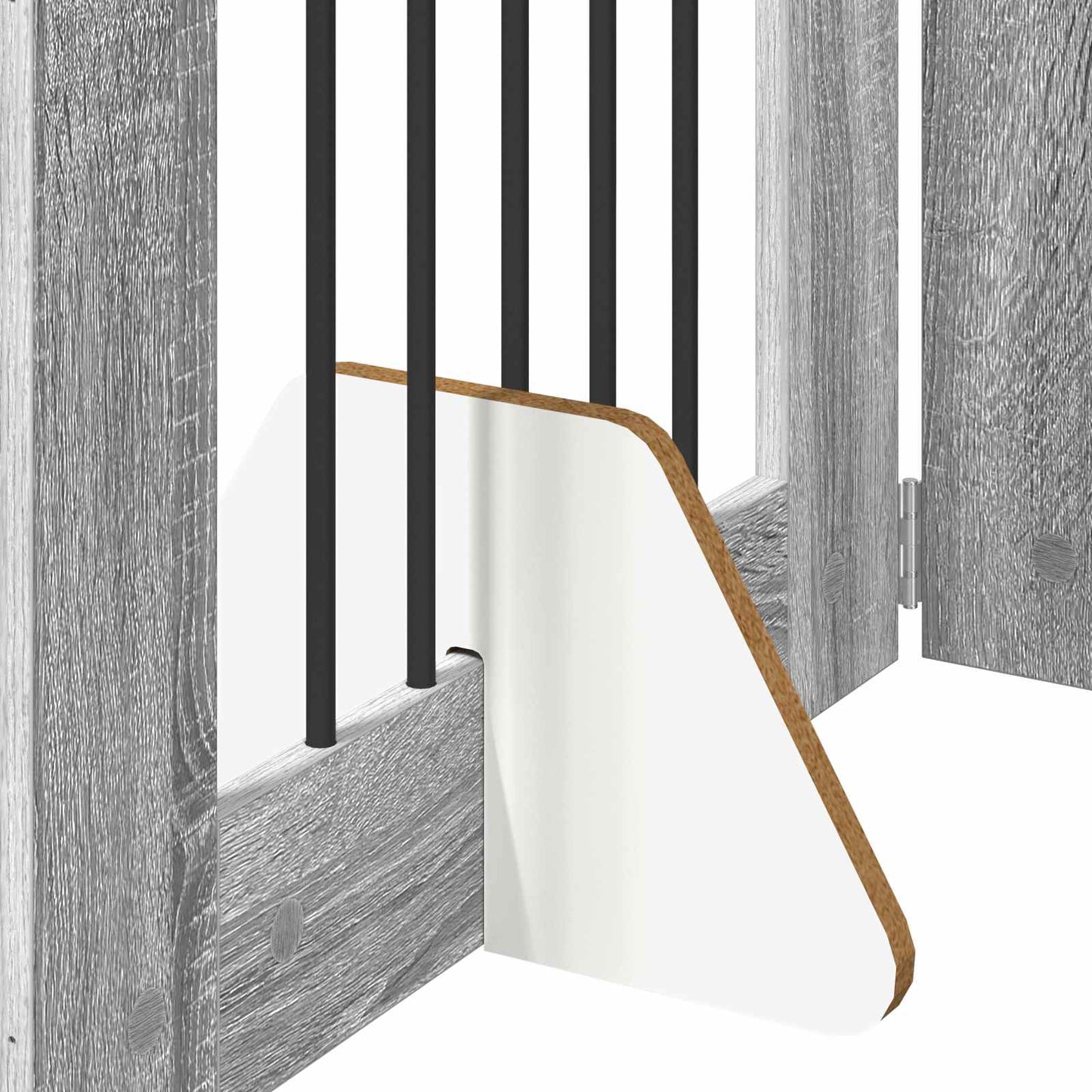 Cancello per cani con supporti 4 pcs Grigio Sonoma 60 x 80 cm | homemem39