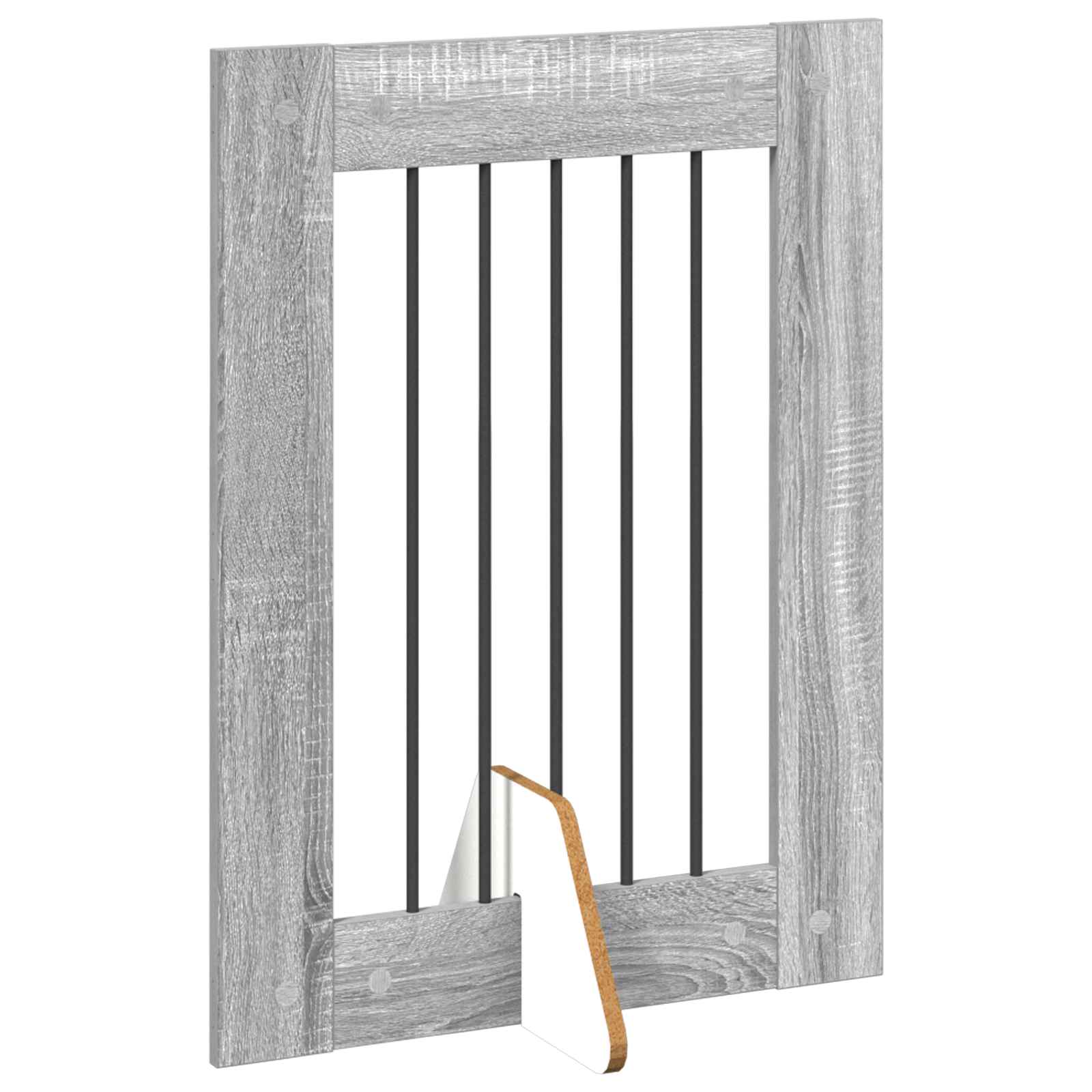 Cancello per cani con supporti 4 pcs Grigio Sonoma 60 x 80 cm | homemem39