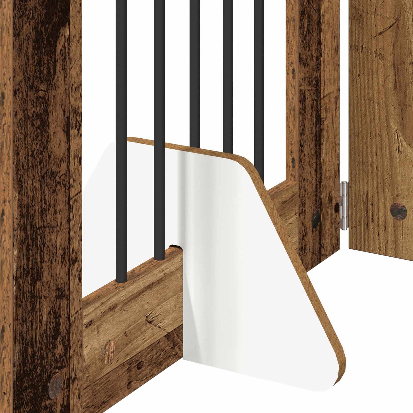 Cancello per cani con supporti 4 pcs Legno antico 60 x 80 cm | homemem39