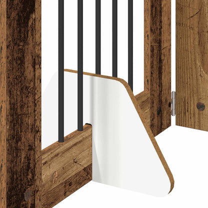 Cancello per cani con supporti 4 pcs Legno antico 60 x 80 cm | homemem39