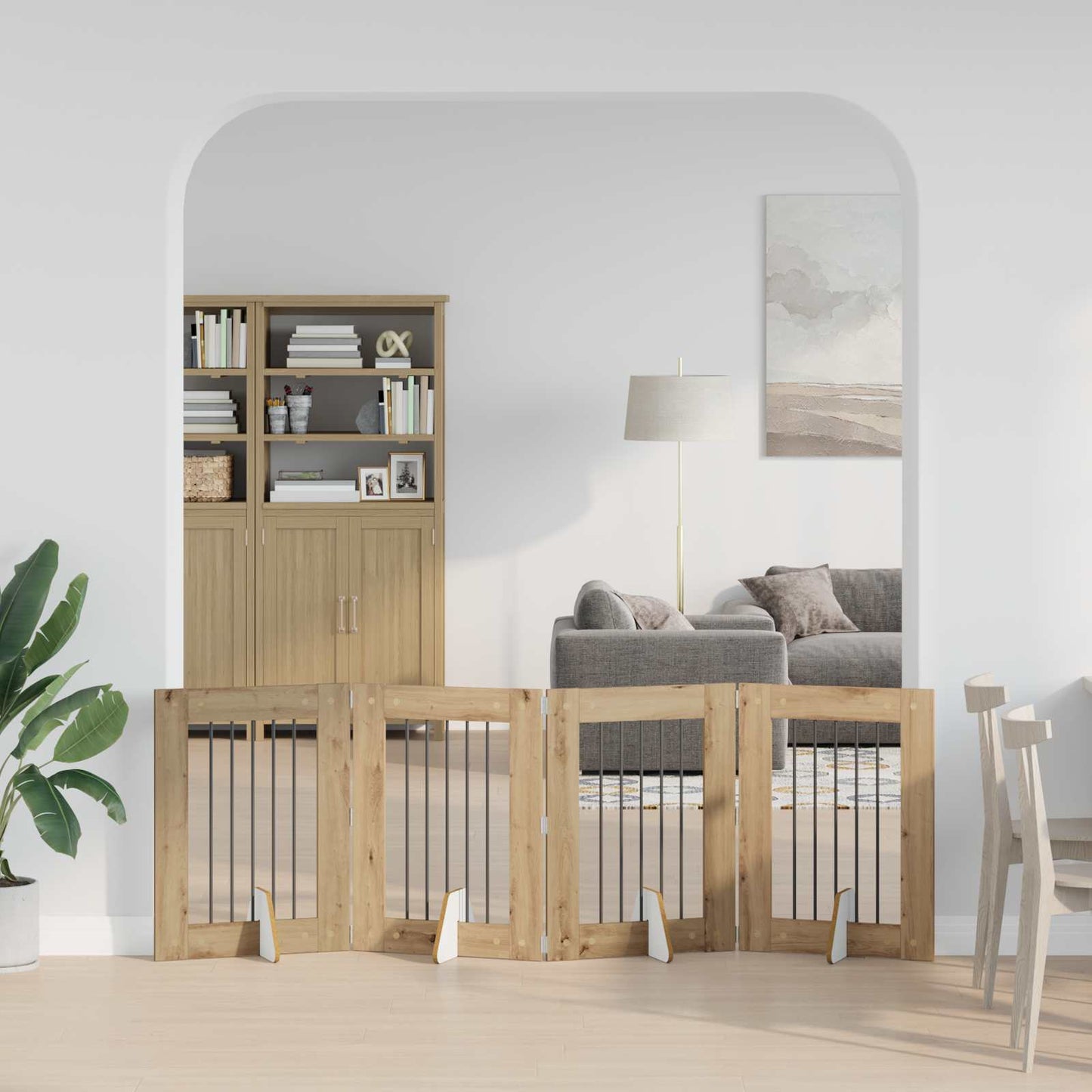 Cancello per cani con supporti 4 pcs Rovere Artigianale | homemem39