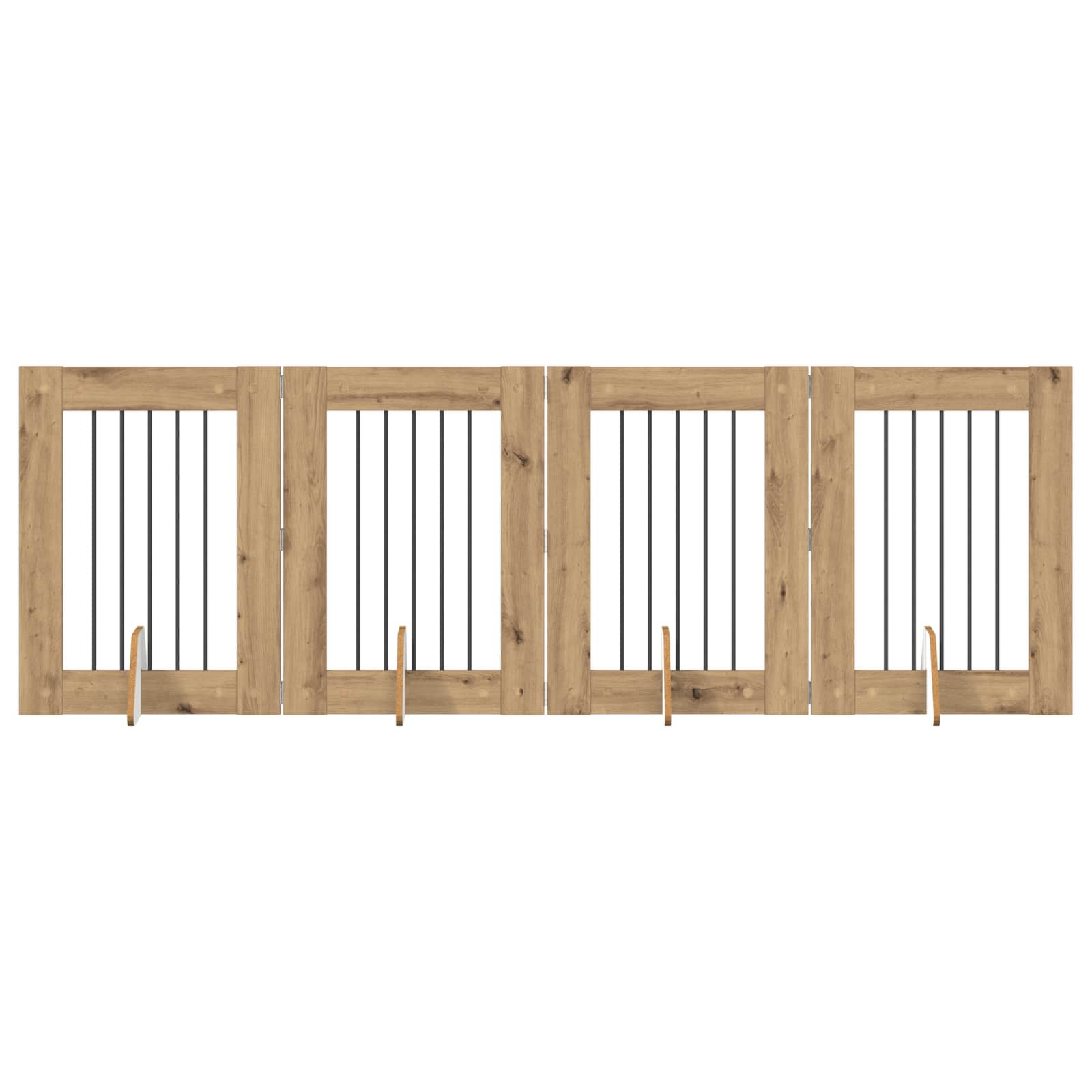Cancello per cani con supporti 4 pcs Rovere Artigianale | homemem39