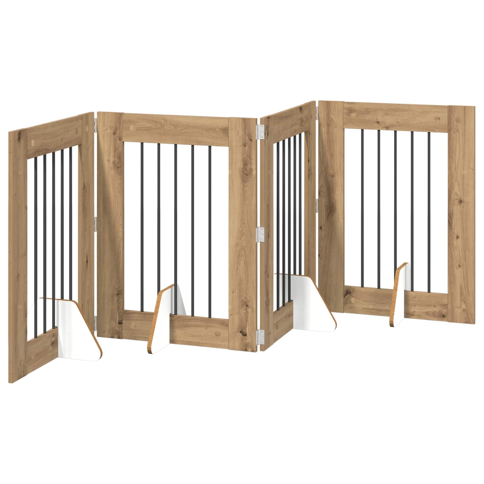Cancello per cani con supporti 4 pcs Rovere Artigianale | homemem39