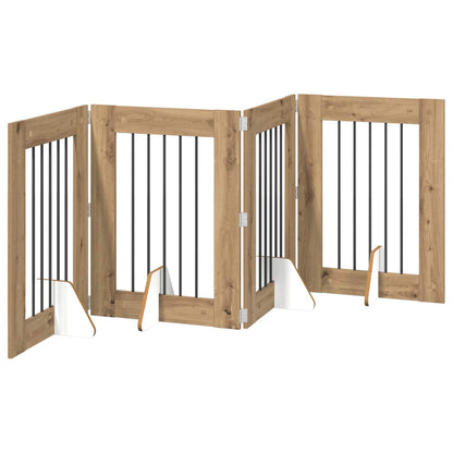 Cancello per cani con supporti 4 pcs Rovere Artigianale | homemem39