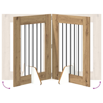 Cancello per cani con supporti 4 pcs Rovere Artigianale | homemem39