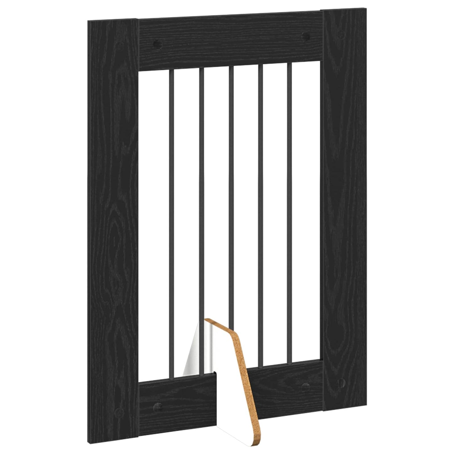Cancello per cani con supporti 6 pcs Rovere Nero 60 x 80 cm | homemem39