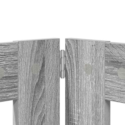 Cancello per cani con supporti 6 pcs Grigio Sonoma 60 x 80 cm | homemem39