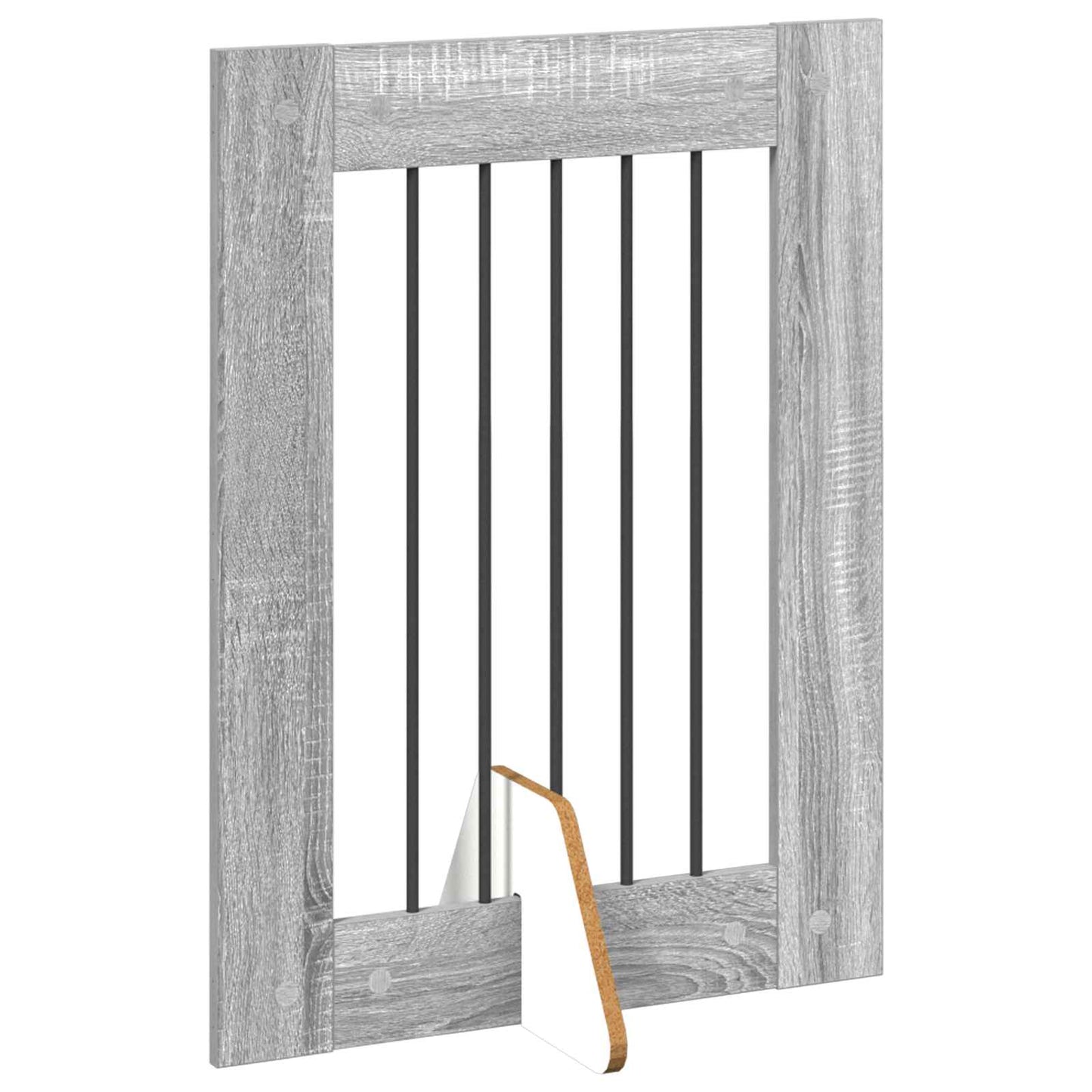 Cancello per cani con supporti 6 pcs Grigio Sonoma 60 x 80 cm | homemem39