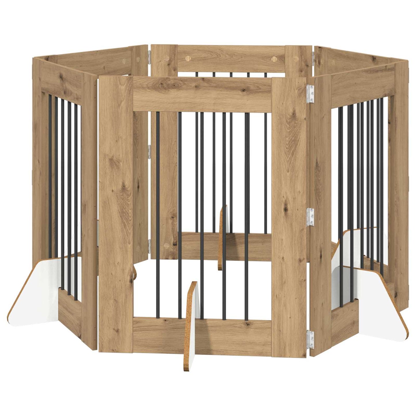 Cancello per cani con supporti 6 pcs Rovere Artigianale | homemem39