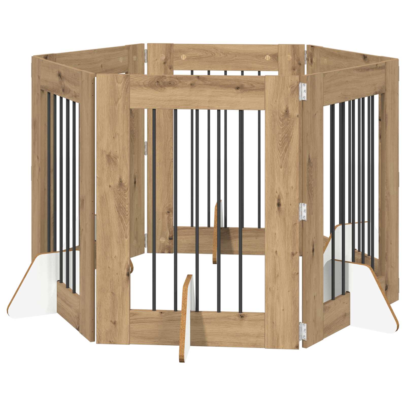 Cancello per cani con supporti 6 pcs Rovere Artigianale | homemem39