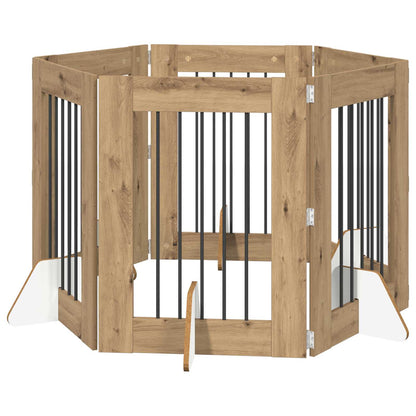Cancello per cani con supporti 6 pcs Rovere Artigianale | homemem39