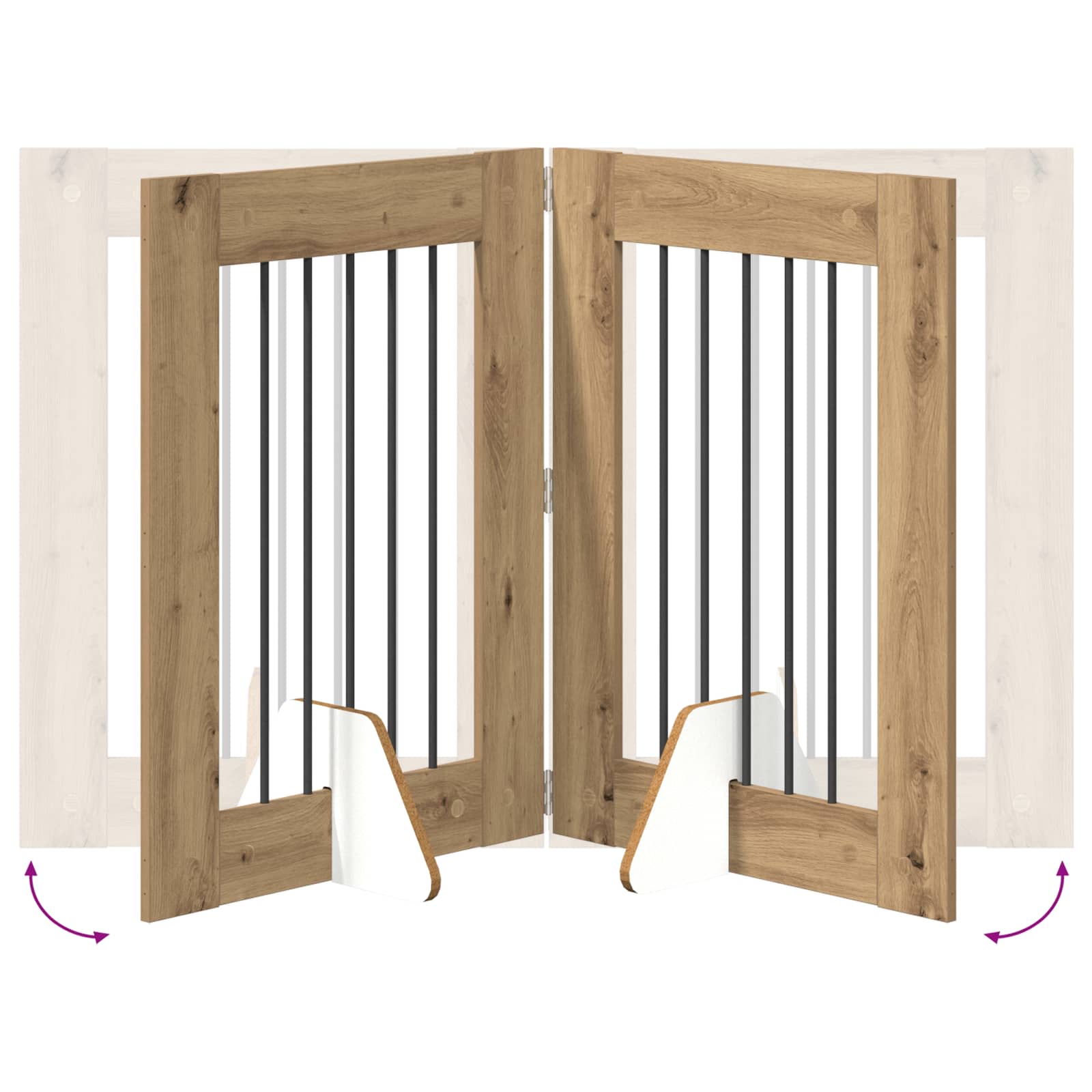 Cancello per cani con supporti 6 pcs Rovere Artigianale | homemem39