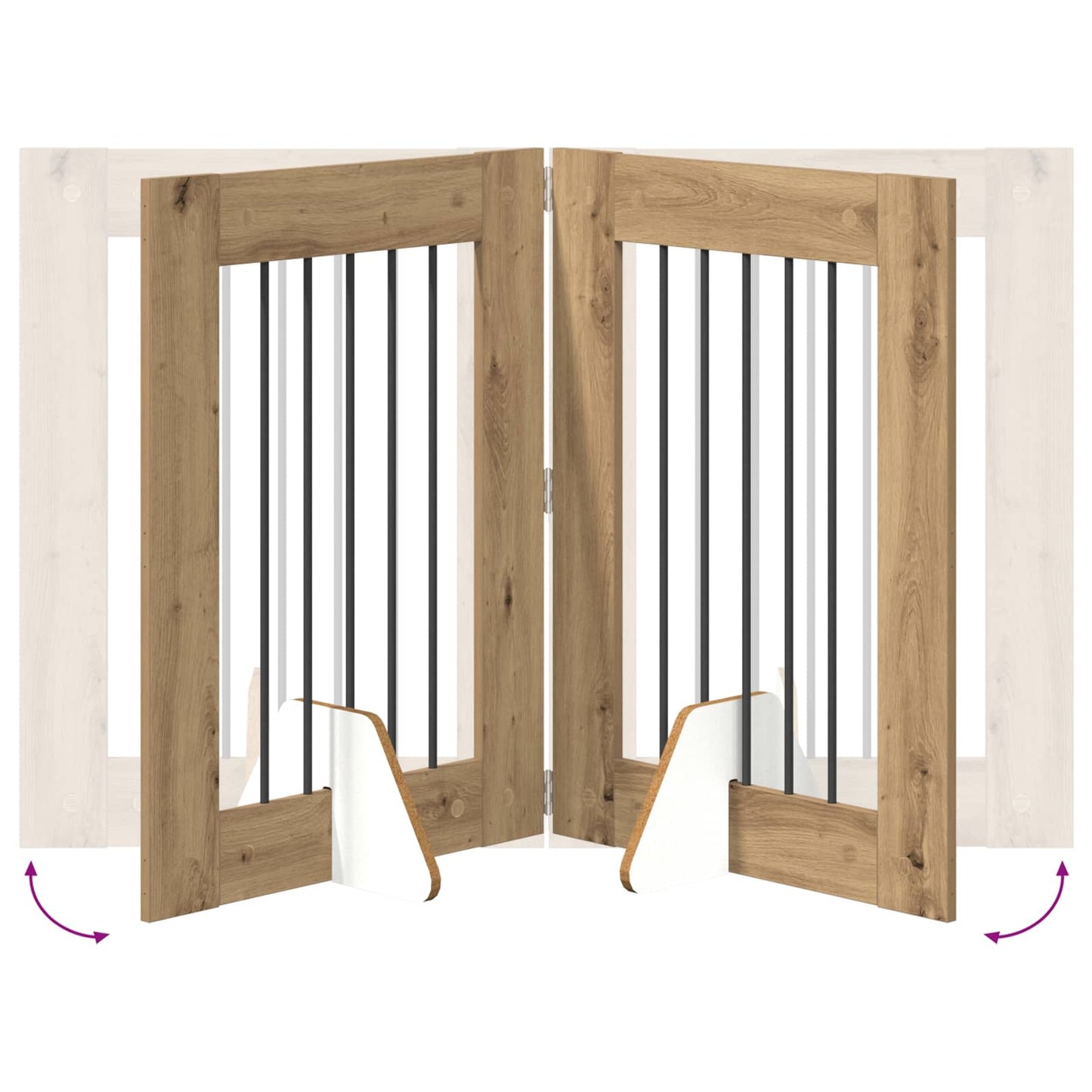 Cancello per cani con supporti 6 pcs Rovere Artigianale | homemem39