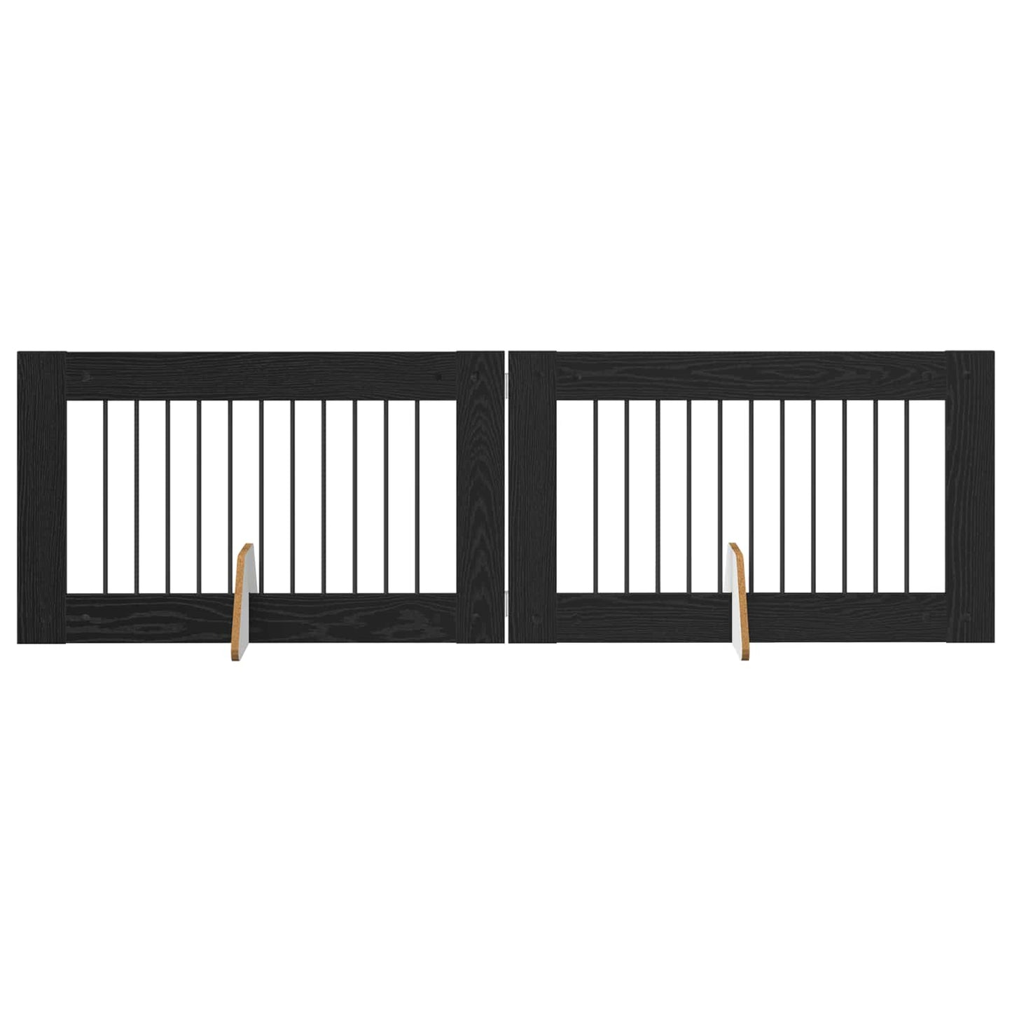 Cancello per cani con supporti 2 pcs Rovere Nero 100 x 60 cm | homemem39