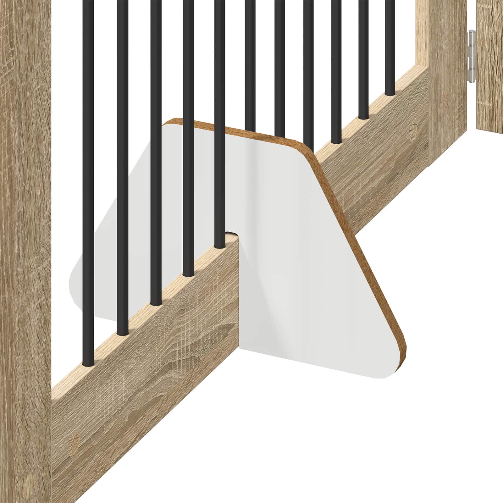 Cancello per cani con supporti 2 pcs Rovere Sonoma 100 x 60 cm | homemem39