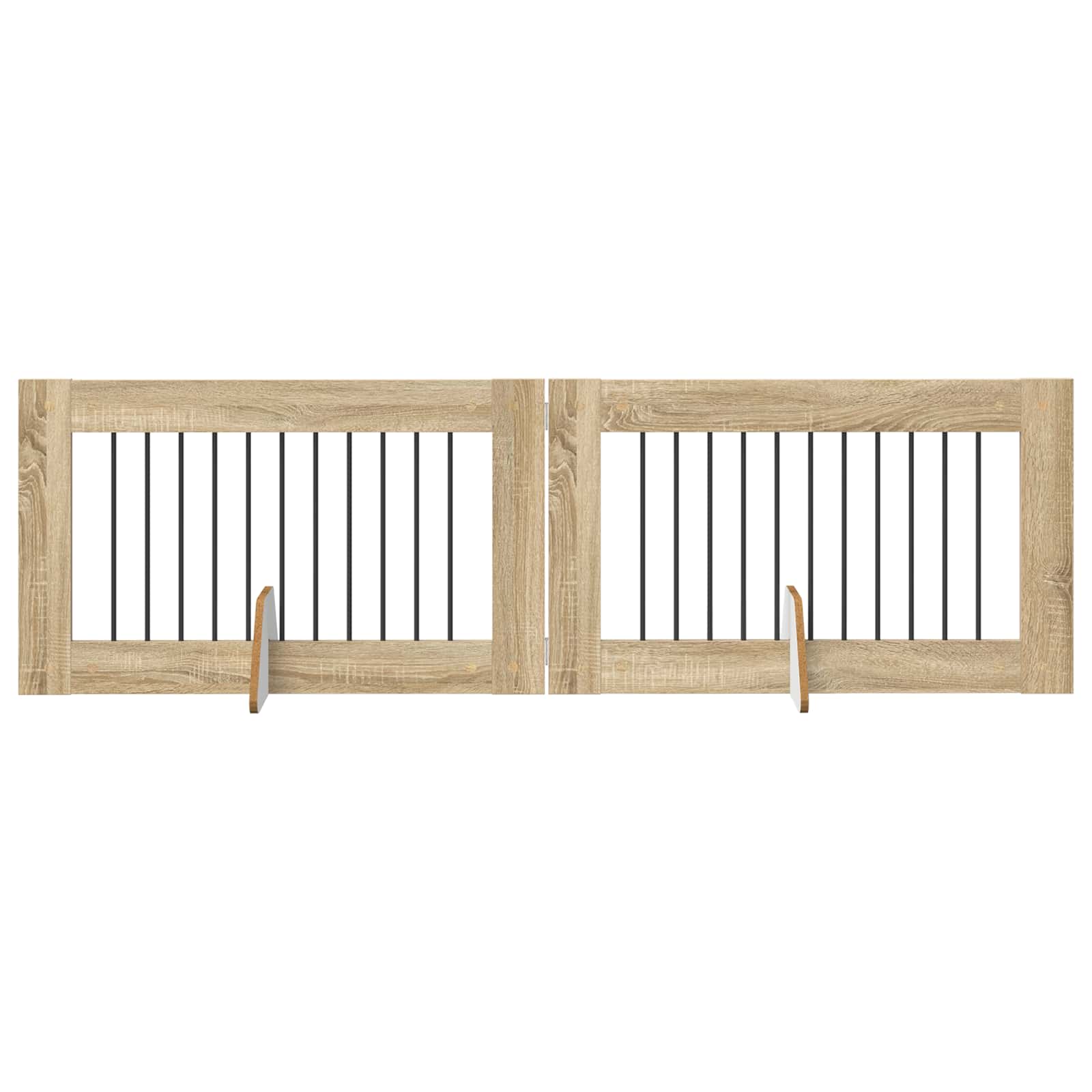 Cancello per cani con supporti 2 pcs Rovere Sonoma 100 x 60 cm | homemem39