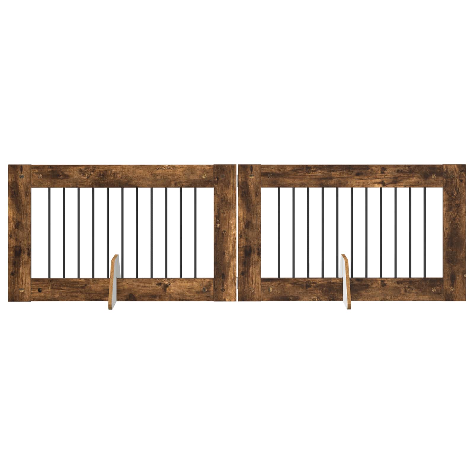 Cancello per cani con supporti 2 pcs Rovere Fumo 100 x 60 cm | homemem39