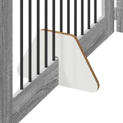 Cancello per cani con supporti 2 pcs Grigio Sonoma 100 x 60 cm | homemem39