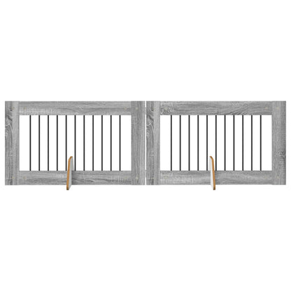 Cancello per cani con supporti 2 pcs Grigio Sonoma 100 x 60 cm | homemem39