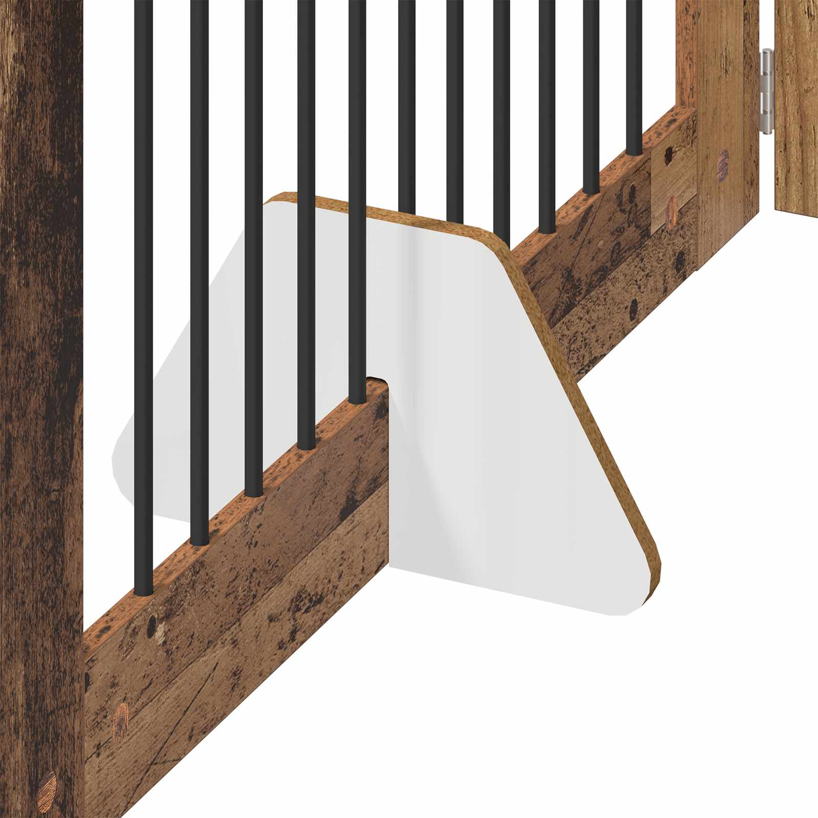 Cancello per cani con supporti 2 pcs Legno antico 100 x 60 cm | homemem39