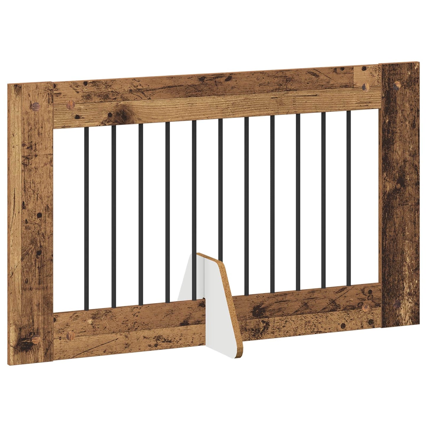 Cancello per cani con supporti 2 pcs Legno antico 100 x 60 cm | homemem39