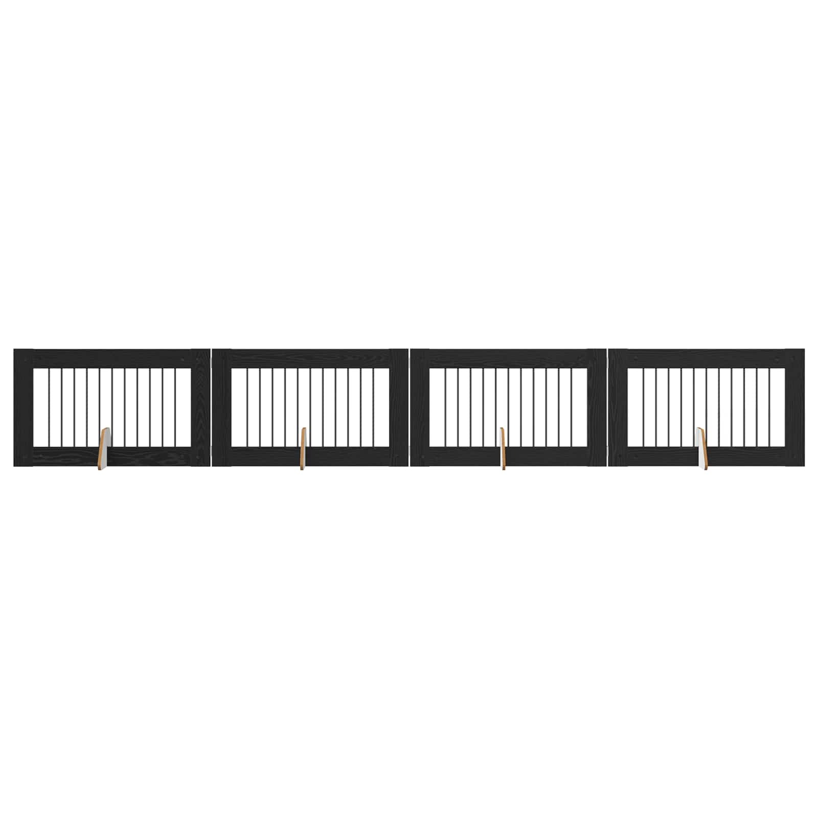 Cancello per cani con supporti 4 pcs Rovere Nero 100 x 60 cm | homemem39