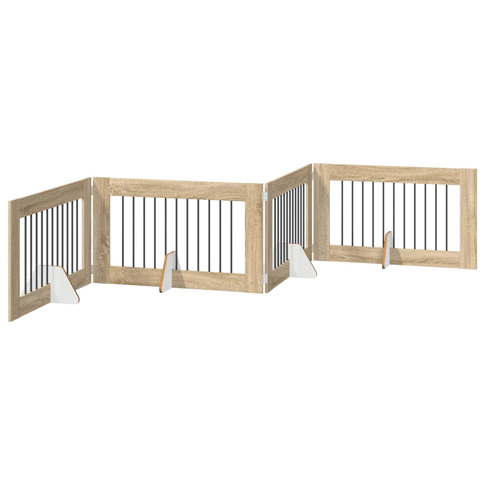Cancello per cani con supporti 4 pcs Rovere Sonoma 100 x 60 cm | homemem39