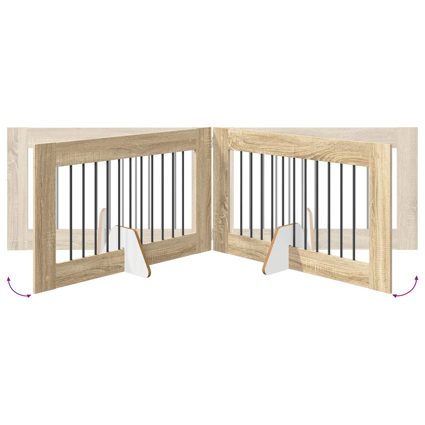Cancello per cani con supporti 4 pcs Rovere Sonoma 100 x 60 cm | homemem39