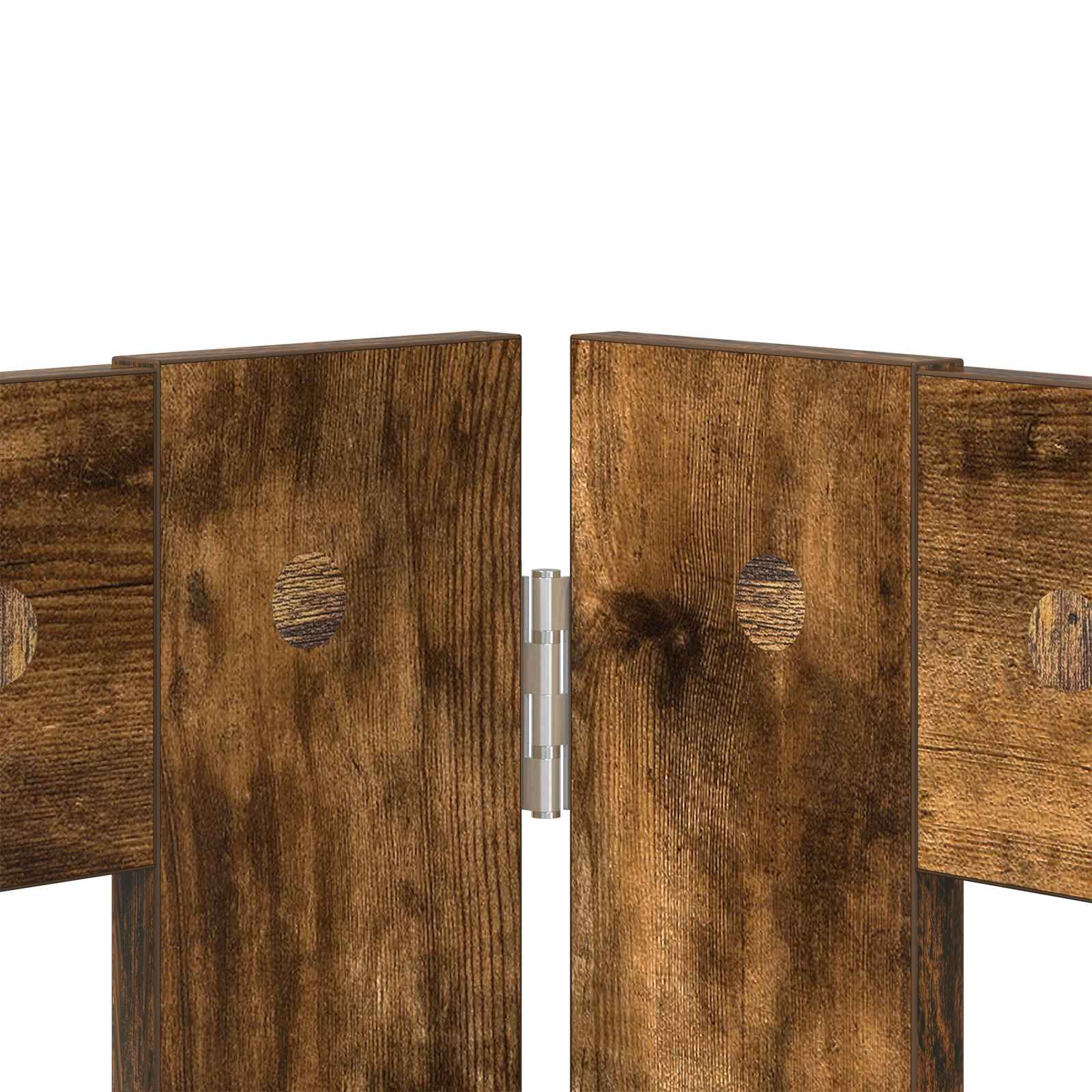 Cancello per cani con supporti 4 pcs Rovere Fumo 100 x 60 cm | homemem39