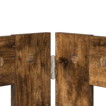 Cancello per cani con supporti 4 pcs Rovere Fumo 100 x 60 cm | homemem39