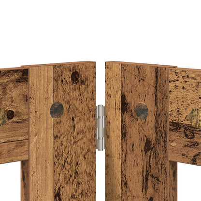 Cancello per cani con supporti 4 pcs Legno antico 100 x 60 cm | homemem39