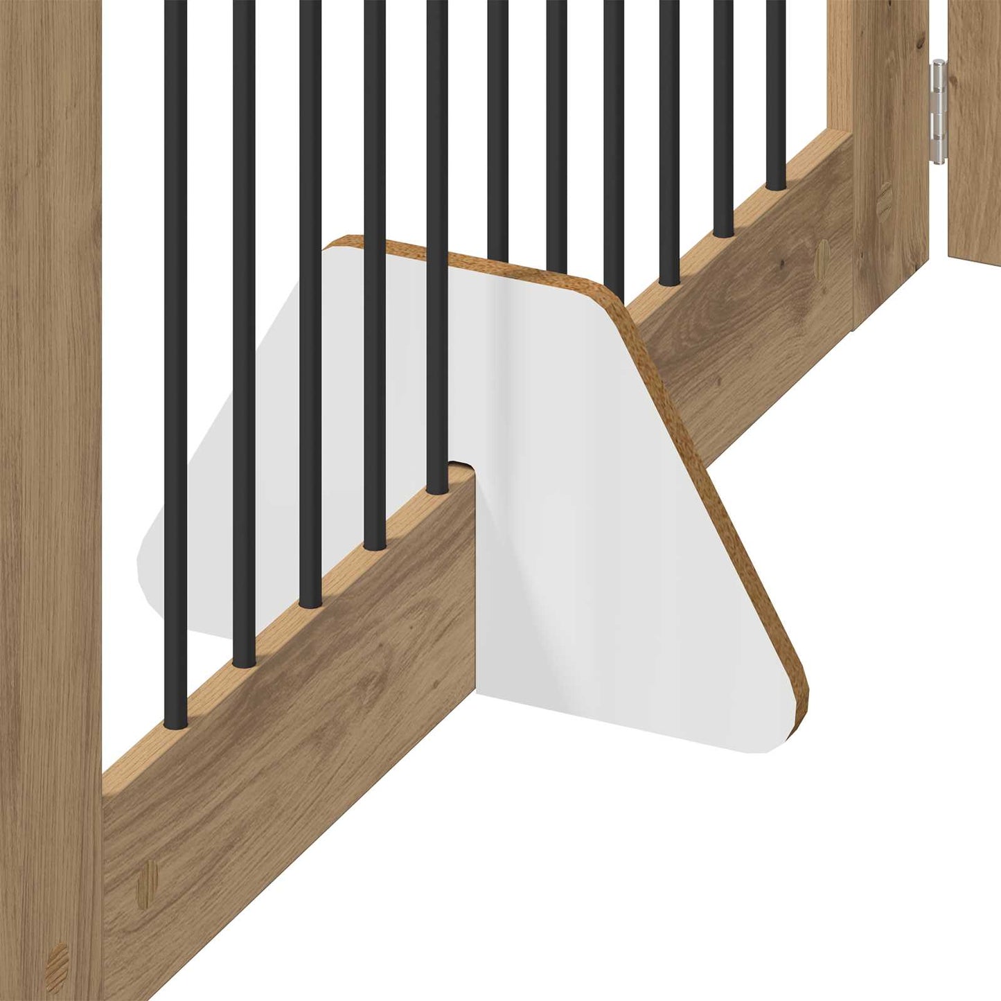 Cancello per cani con supporti 4 pcs Rovere Artigianale | homemem39
