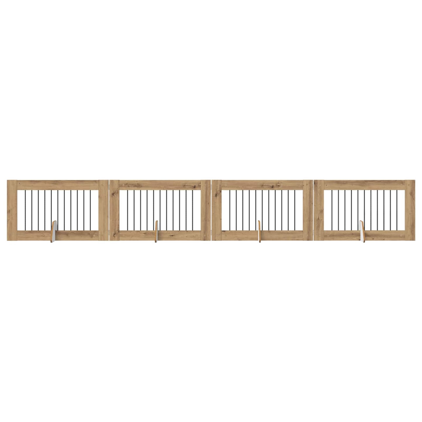 Cancello per cani con supporti 4 pcs Rovere Artigianale | homemem39