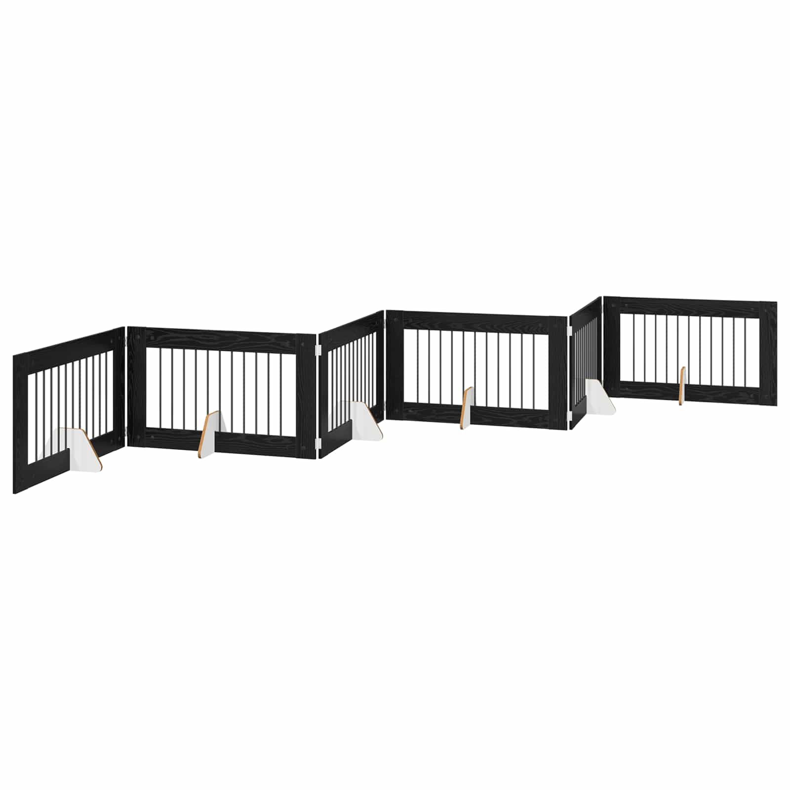 Cancello per cani con supporti 6 pcs Rovere Nero 100 x 60 cm | homemem39