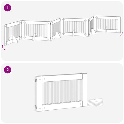 Cancello per cani con supporti 6 pcs Rovere Sonoma 100 x 60 cm | homemem39