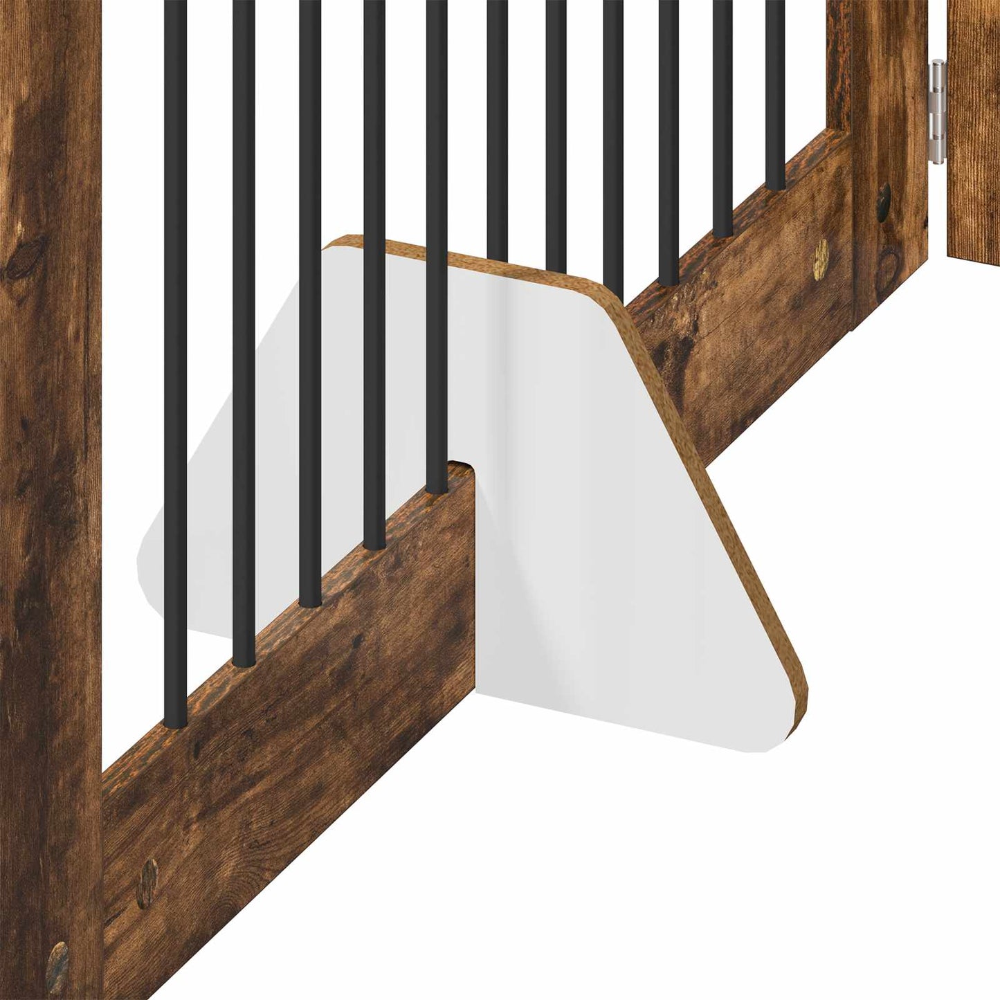 Cancello per cani con supporti 6 pcs Rovere Fumo 100 x 60 cm | homemem39