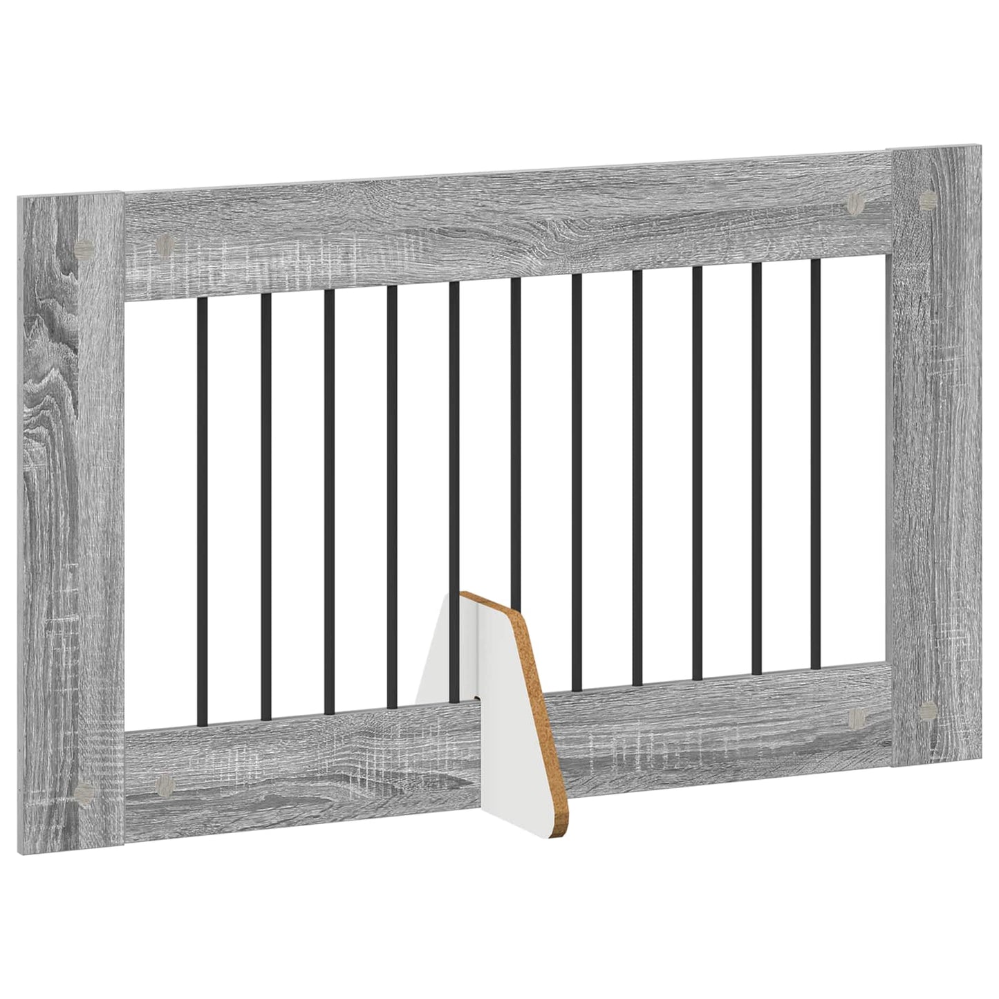 Cancello per cani con supporti 6 pcs Grigio Sonoma 100 x 60 cm | homemem39